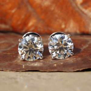 2,5 Ct para cada pendiente de tuerca de diamante cultivado en laboratorio de corte redondo/pendiente de diamante CVD/regalo de aniversario para ella - Product Image 2