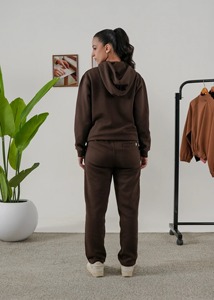 Conjunto Deportivo de Felpa Extra Grande para Mujer, Sudadera con Capucha y Pantalones Jogger, Ropa Deportiva Informal de Dos Piezas - Product Image 4