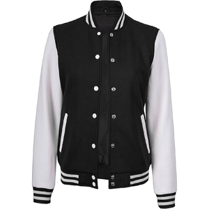 Veste universitaire noire et blanche, style classique Letterman contrasté, vêtements d'extérieur, vente en gros, prix bas, haute qualité - Product Image 3