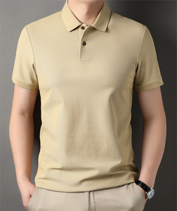 Camiseta informal de manga corta para hombre Logotipo personalizado de alta calidad Cuello redondo Ajuste holgado Patrón sólido de punto para estilo Polo - Product Image 5
