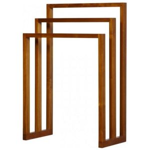 Toallero de madera de teca hecho a mano - Product Image 1