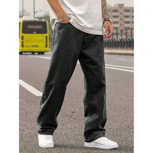 Jean en denim élégant pour homme, coupe droite, jambe large, taille haute, léger, style vintage, couleur anthracite, écologique, respirant, taille 26-40 - Product Image 3