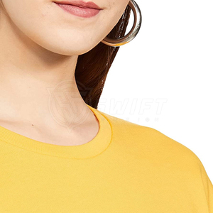 T-shirt décontracté pour femme SWIFT FUSION, col rond, manches courtes, 100 % coton, écologique, lourd, respirant, avec logo, idéal pour l'été - Product Image 5