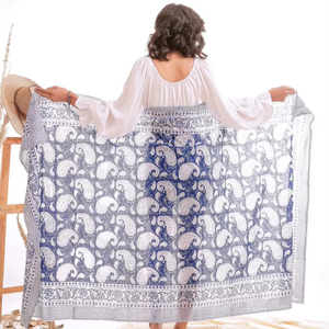 Serviette de plage longue en coton confortable pour femme, motif animal, séchage rapide, impression de logo personnalisé, style sarong populaire, best-seller - Product Image 1