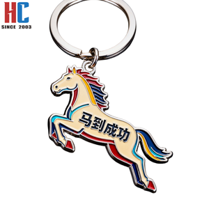 Porte-clés <span class=keywords><strong>Cheval</strong></span> 2026 en métal émaillé, plaqué or moderne, avec logo couleur personnalisé, fabriqué sur mesure par une usine avec une expérience de 23 ans, pour le Nouvel An Chinois et les entreprises - Product Image 4