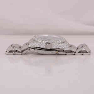 Reloj de Diamantes Moissanite Analógico de Acero Inoxidable Personalizado Más Vendido, Correa Ajustable, Gemas de Alta Claridad, Movimiento Mecánico - Product Image 2