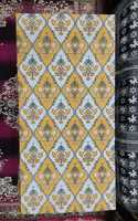 Nappe en coton imprimé à la main élégante de style indien, nappe florale pour table à manger, belle décoration de table à manger imprimée