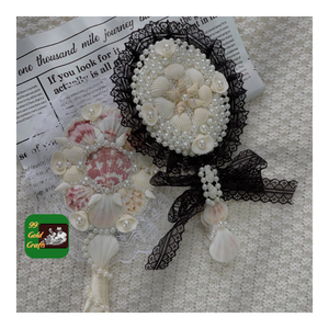 DECORATIVE HANDCRAFTED SEASHELL <b>MIRROR</b> NATURAL MATERIALS COASTAL STYLE HOME ACCESSORY AND WALL DECOR - Product Image 4