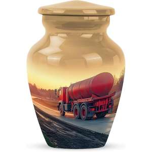 Urna funeraria de cremación para adultos hecha a mano con Vista de camión de Metal impresa a la venta, urna para adultos barata de Metal impresa, urna de capacidad cúbica 200 - Product Image 2