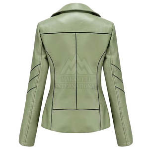Veste en cuir au meilleur prix tendance personnalisée pour femmes fabriquée au Pakistan au meilleur prix Vestes en cuir tendance pour femmes - Product Image 3
