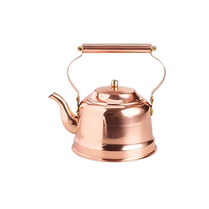 Bouilloire chauffante à eau de qualité supérieure, de forme ronde, en cuivre, pour le thé et le café, accessoires de cuisine - Product Image 1