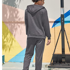 Survêtement Hommes avec Poches à Fermeture Éclair Full Zip Hoodie Survêtement 2 Pièces Running Jogging Sports Casual Sweat Suits - Product Image 3