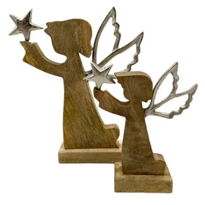 Escultura de Aluminio Pulido con Base de Madera, Centro de Mesa con Toques Metálicos Antiguos, Diseñada para Navidad 2025, de la India - Product Image 4