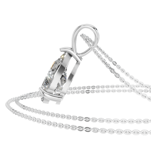 Collier pendentif féminin de luxe léger en or massif 14 carats, chaîne à maillons de qualité supérieure, forme poire, tendance, diamant Mosan - Product Image 2
