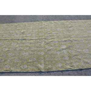 Alfombra Vintage, Alfombra Turca Grande de 5.3x10.4 pies, Alfombra de Lana Floral Verde y Blanca - Product Image 4