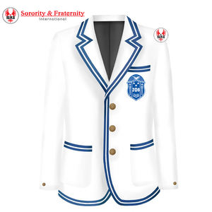 เสื้อเบลเซอร์สีน้ำเงินรอยัล ปักลายตราประจำชาติกรีก สำหรับงานสังสรรค์และงานประชุมของสมาคมนักศึกษาหญิง ผ้าเนื้อนุ่ม ถักอย่างประณีต สวมใส่สบาย - Product Image 5