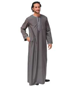 Thobe en coton brodé sur mesure pour hommes Jubbah islamique traditionnelle pour les musulmans Style décontracté - Product Image 3