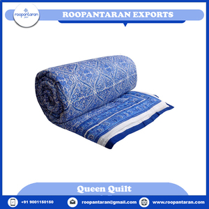 Meilleure qualité fabricant indien 100% coton Vintage Kantha couette main bloc imprimé reine taille magasins d'usine pour hôtels vente - Product Image 2