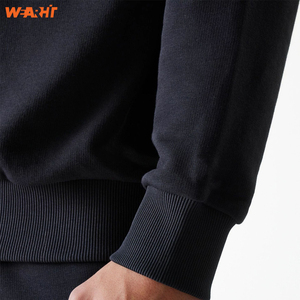 Unisex clásico negro con capucha polar pulóver peso pesado acanalado puños suave 100% algodón 3D bordado estampado transpirable - Product Image 5