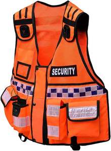 Chaleco de Seguridad Unisex de Poliéster de Alta Calidad Personalizado OEM para Personal de Construcción, con Múltiples Bolsillos y Ribete Reflectante para Uso de Guardias - Product Image 4