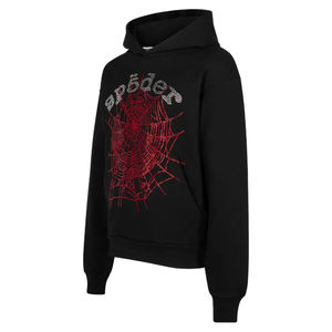 Sweat à capuche gothique avec strass et dents de vampire pour hommes, sweat-shirt zippé avec design en cristal étincelant, streetwear en coton polaire à la mode - Product Image 2