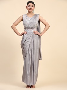 สารีปักเลื่อมงานผ้าชิโน่สำหรับงานปาร์ตี้ดีไซน์ใหม่สไตล์ดั้งเดิม - Product Image 3