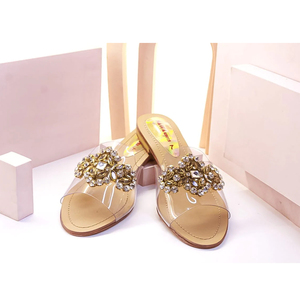 รองเท้าแตะเจ้าสาวแฟนซีสองชั้นดีไซน์สวยสง่าและประดับพลอยเทียม - Product Image 4