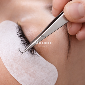 Pince à épiler professionnelle en acier inoxydable pour extensions de cils, pointe droite, isolation argentée de qualité supérieure, outil OEM - Product Image 6