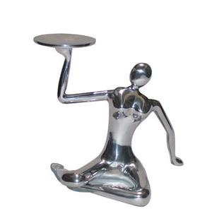 Escultura de Metal de postura de servicio de brillo de aluminio antiguo, pieza de arte personalizada, nueva estatua para decoración del hogar con estilo, acento de oficina, vida - Product Image 1