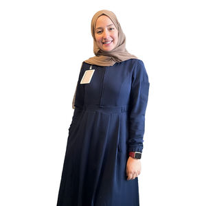 Yuhong Dubai 2024 vestidos musulmanes modestos hasta el suelo mangas largas azul marino enfermera Hospital uniforme <span class=keywords><strong>Scrubs</strong></span> - Product Image 4