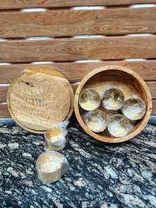 Masala dabba ชุดกล่องใส่เครื่องเทศทำจากไม้สไตล์อินเดียพร้อมพิมพ์ลายพื้นเมืองห้องครัว - Product Image 3