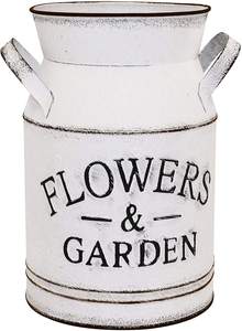 Lata de leche de hierro con logotipo orgánico cuadrado Blanco Rustiq Acabado Diseño hecho a mano Hierro Metal Leche Puede usar en granja lechera para la venta - Product Image 5