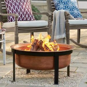 หลุมไฟสนามหลังบ้านพร้อมชามทองแดงทุบทำด้วยมือและขาตั้งโลหะสูงเพื่อความเพลิดเพลินในการเกิดไฟไหม้ที่สะดวกสบายสำหรับลาน - Product Image 6