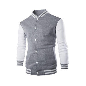 Fabricant OEM Veste universitaire coupe-vent de haute qualité pour hommes Broderie Manches en cuir CollegeBaseballjacket pour hommes - Product Image 4