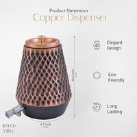 Distributeur d'eau en cuivre pur fait main de haute qualité, finition or antique moderne, avec robinet en laiton et logo personnalisé, idéal pour les mariages