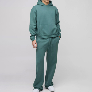Ropa de calle personalizada, conjunto de 2 piezas, pantalones de chándal apilados, conjunto de Jogger y sudadera con capucha, chándal apilado para hombre Y2k - Product Image 1