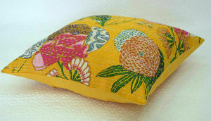 Cojines Kantha de algodón 100%, fundas de almohada hechas a mano bohemias, cojines decorativos tradicionales, cojines de estilo indio - Product Image 3