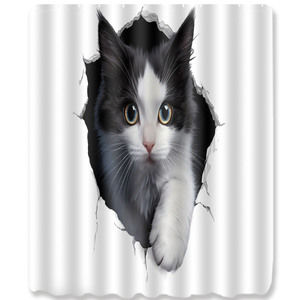 Custom Printed Waterproof Shower Shower <b>Curtain</b> for Bathroom Waterproof Polyester <b>with</b> <b>Hooks</b> - Product Image 5