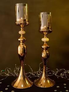 Brass Antique Embossed Design Taper <b>Candle</b> <b>Holder</b> Hand Crafted for Home & Christmas Decor <b>Floor</b> <b>Candle</b> <b>Holder</b> - Product Image 2