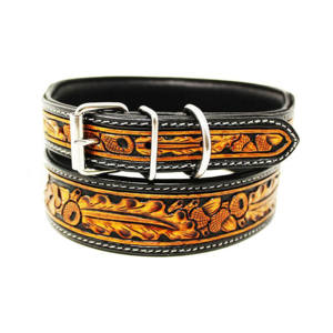 Collier de chien en cuir de vache rembourré souple de Style occidental de haute qualité - Product Image 1