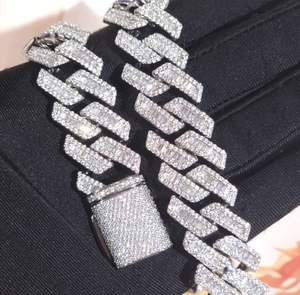 Collar de Cadena de Tenis Clásico con Moissanita, Plata de Ley 925, Joyería Personalizada con Incrustaciones de Diamantes para Hombre, Regalo de Moda de Lujo - Product Image 1