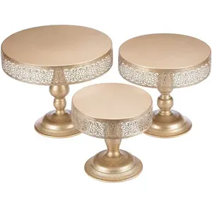 Soporte de pastel de cristal chapado en oro más moderno Nuevo estilo Diseño Premium para fiestas de hotel Uso de servicio de mesa - Product Image 3