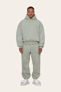 Alta calidad logotipo personalizado etiqueta 450gsm peso pesado pulóver sudaderas con capucha 100% algodón hombros caídos ajuste Regular invierno bordado - Product Image 5