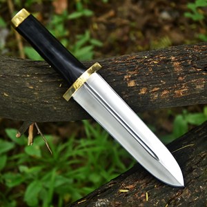 Couteaux de chasse et de camping multifonctionnels faits à la main Viking Art FH-117 OEM, lame droite en acier inoxydable, manche en corne noire - Product Image 6