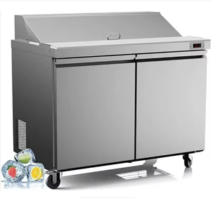 NOUVEAU Réfrigérateur de préparation commercial pour sandwichs et salades de 48 po – Acier inoxydable, 12 bacs, Refroidissement par ventilateur - Product Image 1