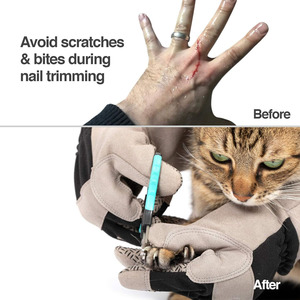 Guantes protectores de cuero para manejo de animales, los guantes de control de seguridad animal más baratos a la venta, Pakistán, venta al por mayor, manga larga - Product Image 3