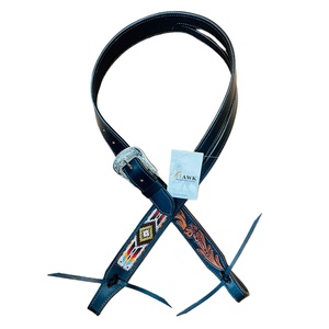 Brida de caballo occidental de cuero ecuestre de primera calidad, logotipo personalizado, oreja dividida, tallado con cuentas, caballete de equitación - Product Image 1