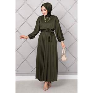 Begonia Vestido Hijab Plisado Caqui - Product Image 4