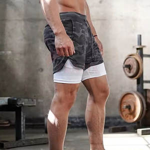 Men Double <b>Layer</b> Gym Shorts Lightweight Running Sports Shorts Men Double <b>Layer</b> Athletic Shorts - Product Image 3