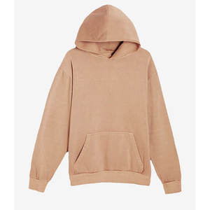 Sweat à capuche ample avec lettre en molleton personnalisé de base solide Sweat-shirt à manches longues avec poche kangourou pulls à épaules tombantes Top Hoodies - Product Image 1